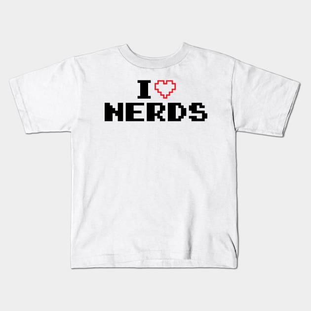 I Heart Nerds v6 Kids T-Shirt by Emma